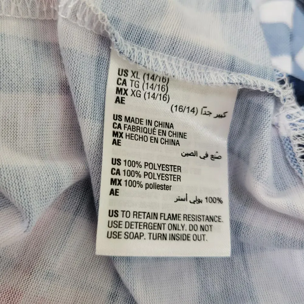 Family PJs Kids Mini Mix It Pajama Set Simple Plaid Blue NWT Size XL 14-16